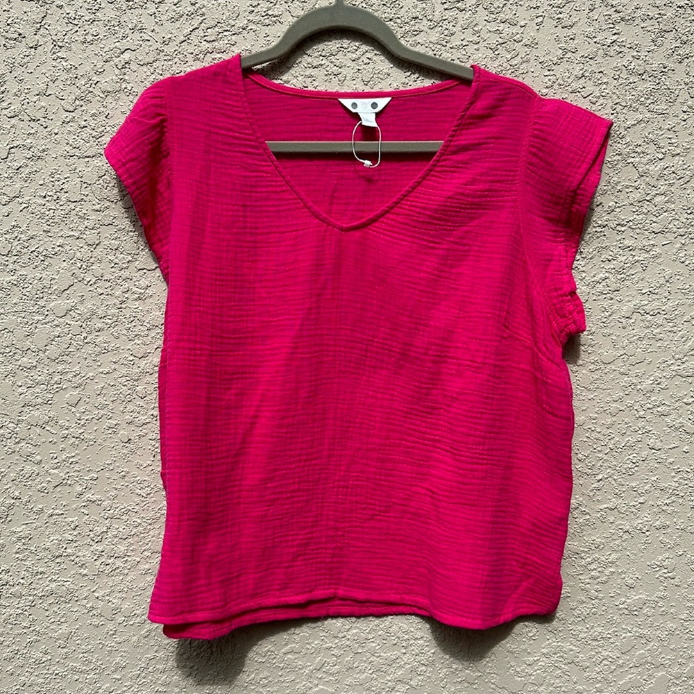 Three Dots Gauzy Top L